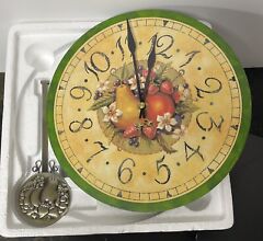 Kitchen Wall Clock Avon Collectible Sweet Country Harvest Clock with Pendulum...