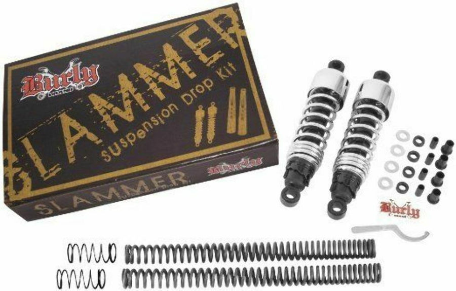 Burly Chrome Slammer Shocks + Fork Springs Kit 2004-2015 Sportster XL 883 1200, 1310-0392