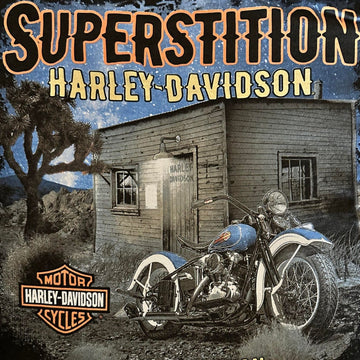 Harley-Davidson® Elongated Bar & Shield Night Scene Custom Short Sleeve Tee, White