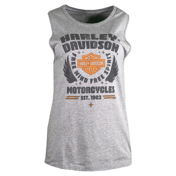 Harley-Davidson® Women's Bar and Shield Strong Sleeveless Tank Top - Gray