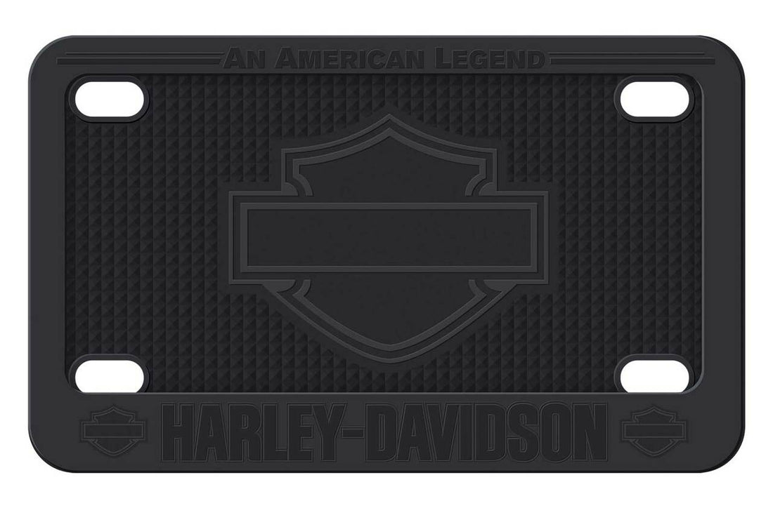 Harley-Davidson® Silicone Motorcycle License Plate Frame, Bar & Shield - Black