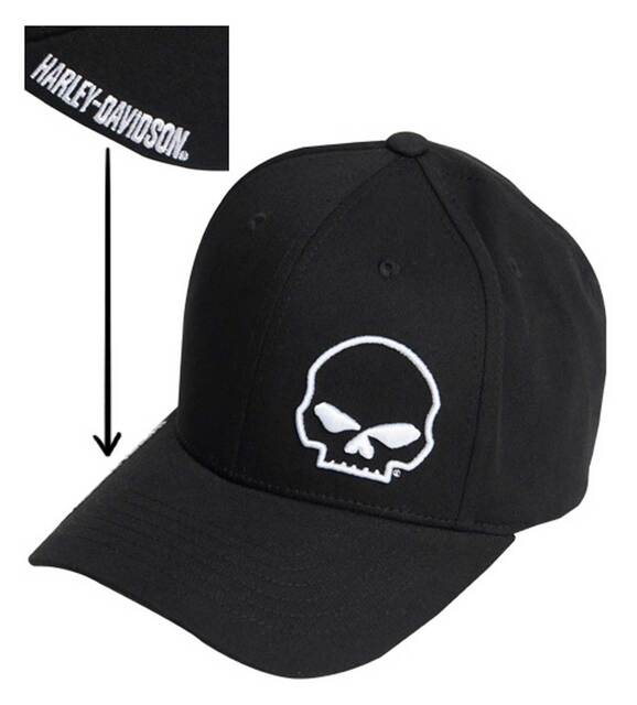 Harley-Davidson® Crooked Willie G Stretch Fit Cap, Black