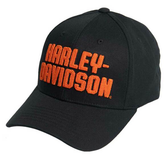 Harley-Davidson® Chain Stitch Stretch Fit Cap, Black