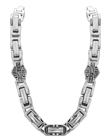 Harley-Davidson® Men's Stainless Steel Double Link Necklace, HSN0026