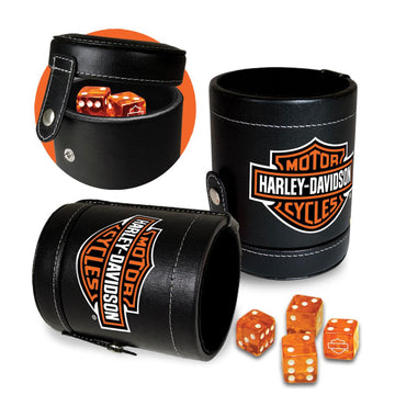 Harley-Davidson® Bar & Shield Logo Dice Cup Game Set, Leatherette Cup 651