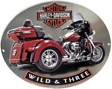 Harley Davidson® Wild & Three Embossed Tin Sign 2011341