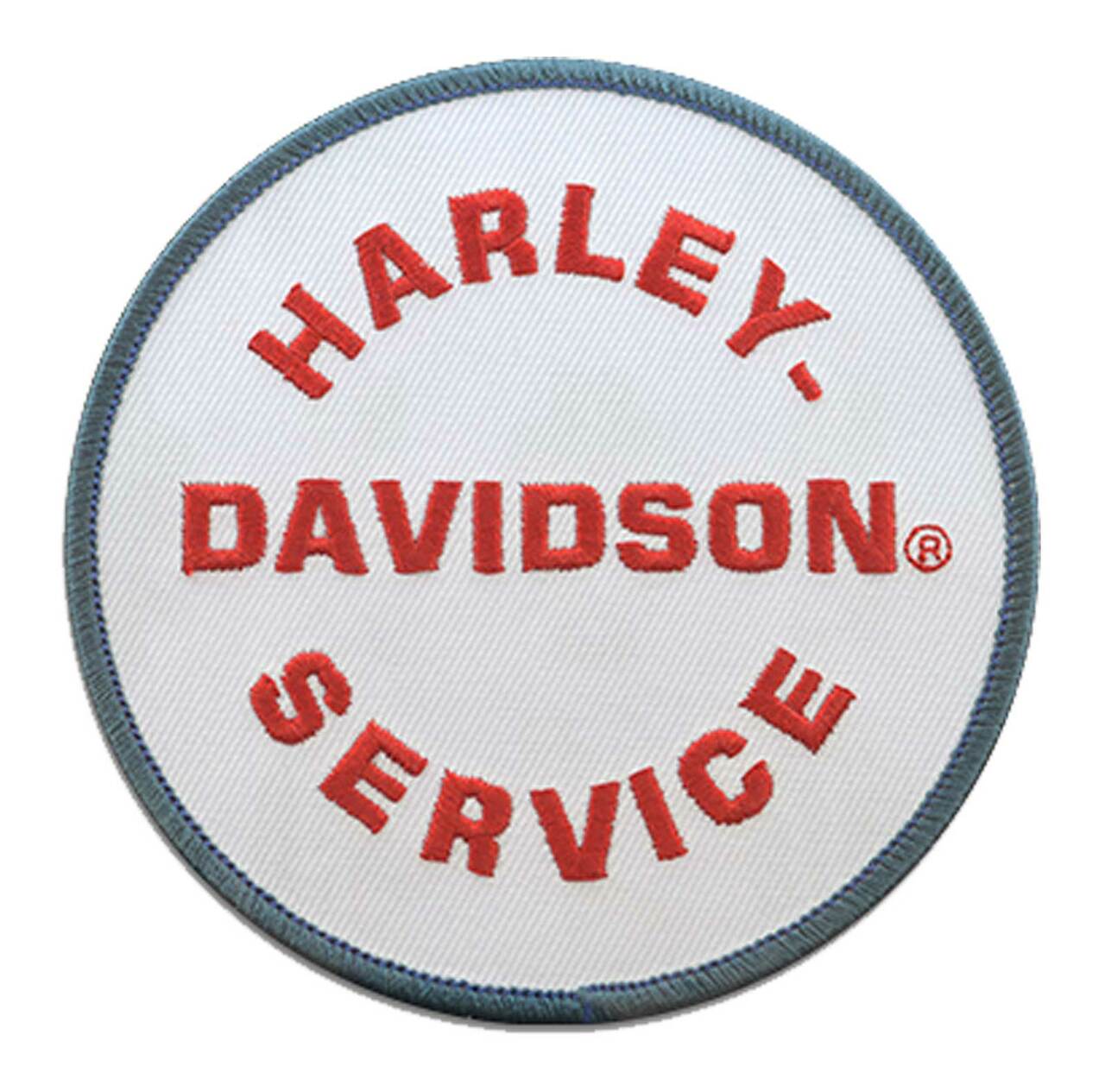 Harley-Davidson® 4 in. Embroidered Original Service Emblem Sew-On Patch - White