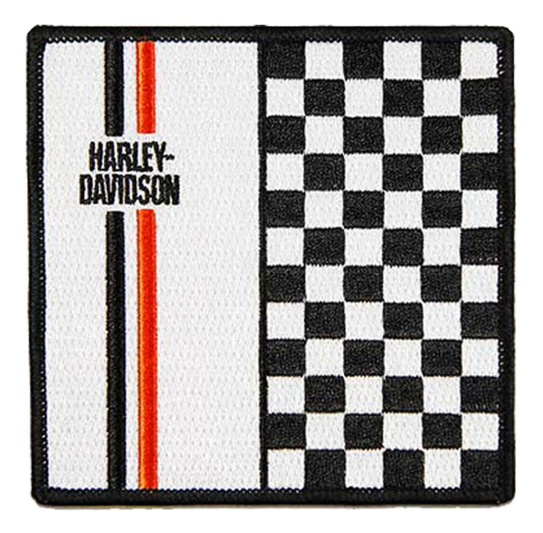 Harley-Davidson® 4 in. Embroidered Bold Checkered H-D Emblem Sew-On Patch