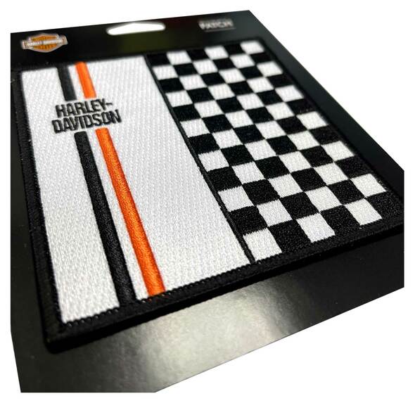 Harley-Davidson® 4 in. Embroidered Bold Checkered H-D Emblem Sew-On Patch