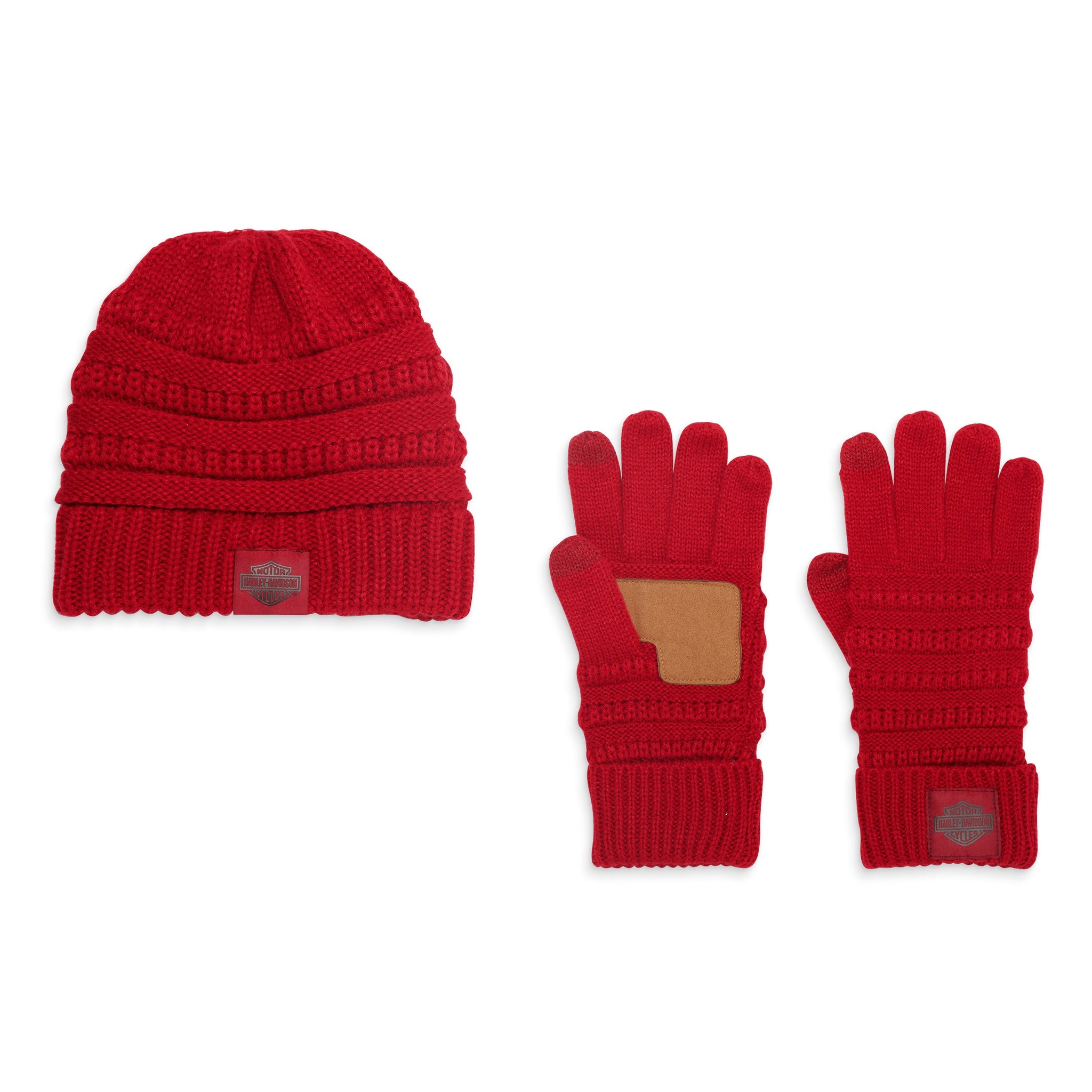 Harley-Davidson® Women's Open Road Knit Hat & Glove Set, 97711-23VW - Chili Pepper