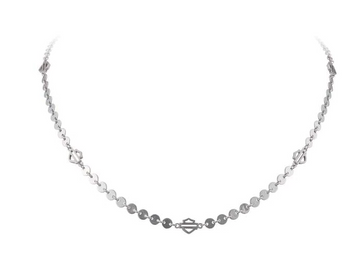 Harley-Davidson® Women's Small Disc Bar & Shield Chain Necklace, HDN0474