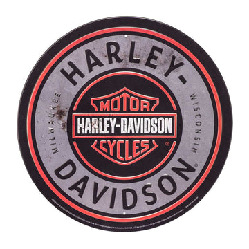 Harley-Davidson® Bar & Shield 12" Round Tin Sign, HDL-15543