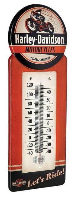 Harley-Davidson® Vintage H-D Motorcycle Metal Design Tin Thermometer, HDL-10098