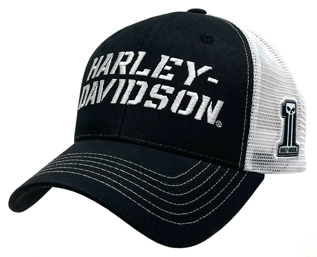 Harley-Davidson® Men's Dark Grit H-D Snapback Colorblocked Mesh Trucker Hat