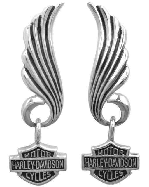 Harley-Davidson® Women's Little Wing Bar & Shield Post Dangle Earrings HDE0270