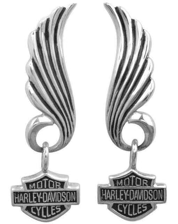 Harley-Davidson® Women's Little Wing Bar & Shield Post Dangle Earrings HDE0270