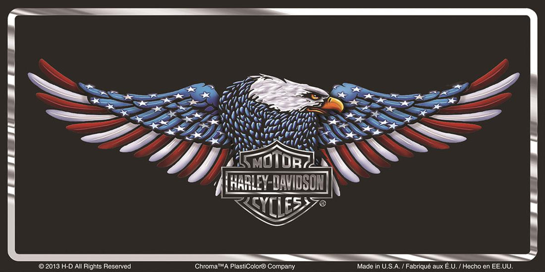 Harley-Davidson® Patriotic Eagle Stamped Metal Front License Plate, CG55000