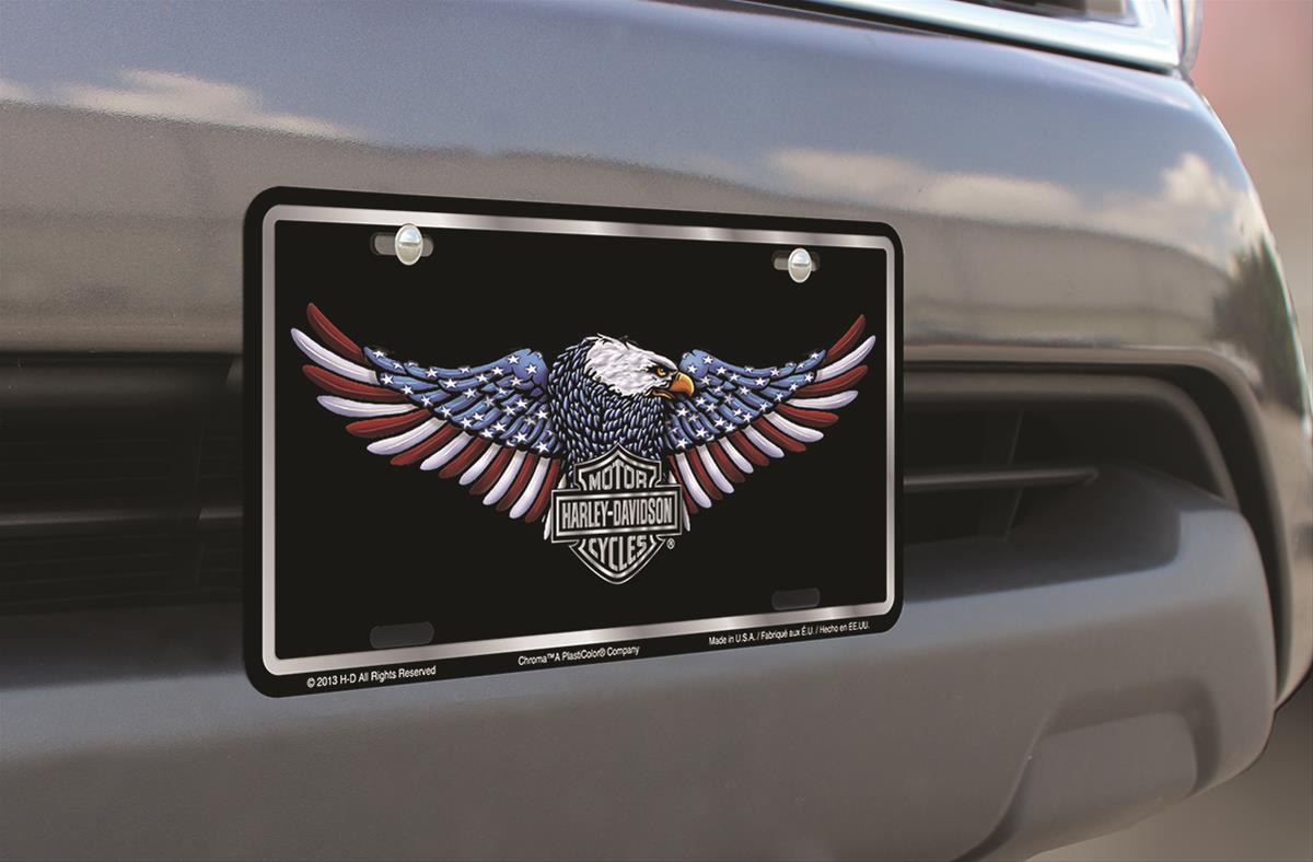 Harley-Davidson® Patriotic Eagle Stamped Metal Front License Plate, CG55000