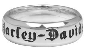 Harley-Davidson® Men's .925 Silver Couple's Band Ring, Size 10, HDR0216