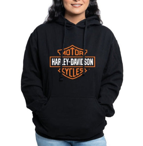 Harley-Davidson® Women's Bar & Shield Cactus Pull-Over Hoodie, Black