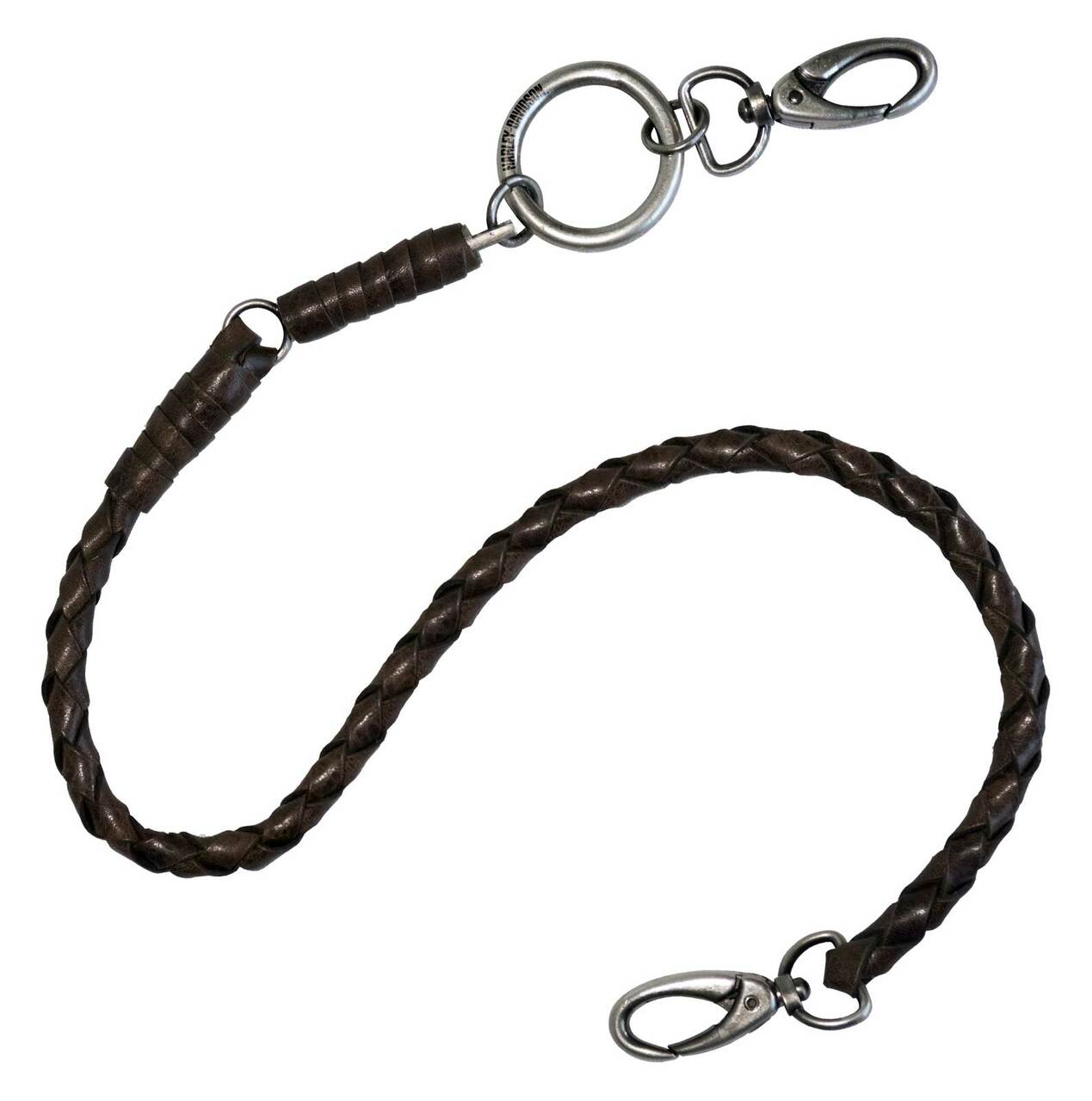 Harley-Davidson® Ride Free 25 inch Braided Leather Wallet Chain - Brown