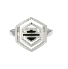 Harley-Davidson® Women's Hexagon Bar & Shield Ring, HDR0509