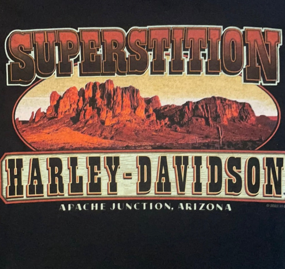 Harley-Davidson® Men's Bar & Shield Superstition Logo Long Sleeve Tee, Black or White