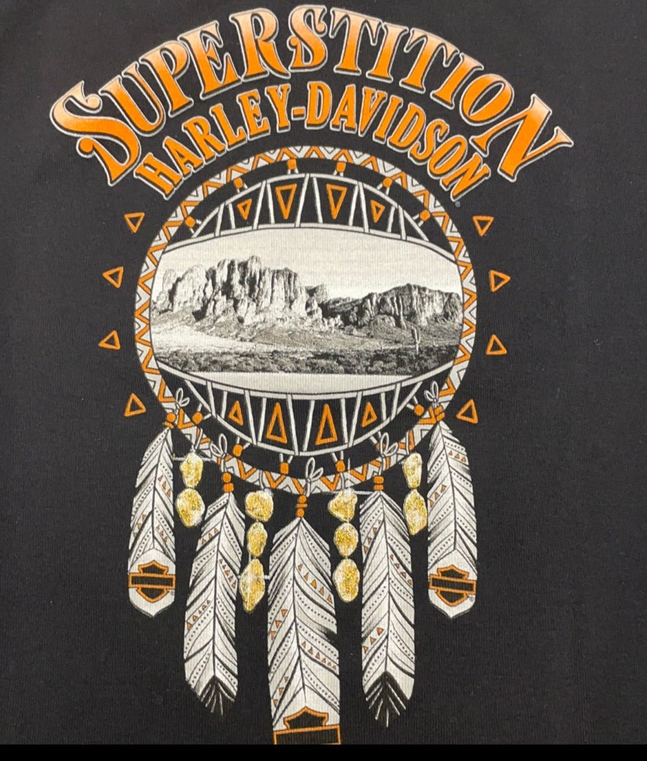 Harley-Davidson® Elongated Bar & Shield Dream Catcher Long Sleeve Shirt, Black