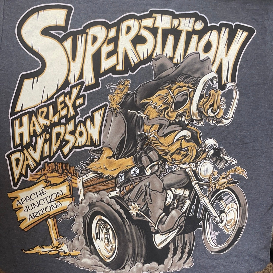 Harley-Davidson® Men's Fink Hog Short Sleeve T-Shirt, Black or Charcoal - Superstition Harley-Davidson