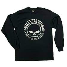 Harley-Davidson® Men's Willie G Skull Superstition Logo Long Sleeve Tee, Black